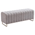 Pender Bench Stone Gray - Shearling Style Fabric - Electroplated Steel Legs