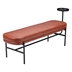 Ploce Bench Brown - Faux Leather Fabric - Powder Coated Steel Legs