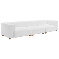 Tayte Sofa - White - Natural Wood Frame and Legs 