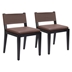 Roxas 20"W x 20"L Dining Chair - Brown Faux Leather - Rubberwood Legs - Set of 2