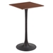 Valleta 23"W x 23"L Bar Table - Brown - Black Legs - ZUO5971