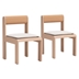 Island Dining Chair - White - Natural Legs - Set of 2