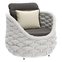 Coral Reef Accent Chair Gray - White Powder Coated Aluminum Legs 