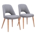 Leith Dining Chair - Gray - Walnut Finish Legs - Set of 2