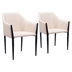 Andover Dining Chair - Beige Fabric - Black Powder Coated Steel Legs - Set of 2