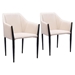 Andover Dining Chair - Beige Fabric - Black Powder Coated Steel Legs - Set of 2 - ZUO6680