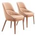 Ayr Dining Chair - Tan Fabric - Walnut Finish Legs - Set of 2 - ZUO6684