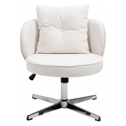 Prodigy Workspace Adjustable Home Office Desk Chair - Beige Polyester Fabric - Silver Metal Frame and Legs 