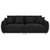 Emelith 86" Sofa - 3 Seater Black Teddy Fleece Fabric - Solid Wood Frame with Metal Silver Finish Feet