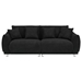 Emelith 86" Sofa - 3 Seater Black Teddy Fleece Fabric - Solid Wood Frame with Metal Silver Finish Feet - CAB1045