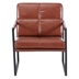 Gainsborough Recliner Chair - Brown Polyurethane Leather - Black Metal Frame