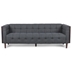 Peakview 89" 3 Seater Sofa - Charcoal Fabric - Rubberwood Frame