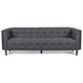 Peakview 89" 3 Seater Sofa - Charcoal Fabric - Rubberwood Frame - CAB1372