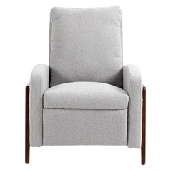 Brookside Recliner Chair - Gray Boucle - Solid Hardwood Frame 