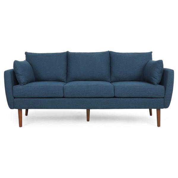 Uptonhall 76" 3 Seater Sofa - Navy Blue - Birchwood Legs 