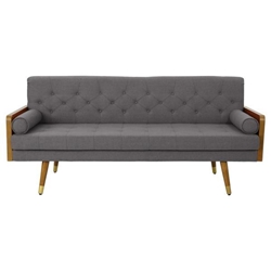 Tinsley Mid Century Modern Tufted Fabric Sofa - Grey 