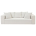 Riverbend 88" Corduroy Sofa with 5 Matching Toss Pillows - White