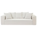 Riverbend 88" Corduroy Sofa with 5 Matching Toss Pillows - White - CAB2715