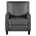 Camarillo Recliner Chair - Gray Faux Leather - Nailhead Trim - Black Finish Wood Feet