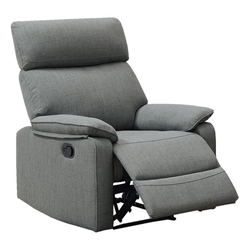 Emprise Gray Color Burlap Fabric Recliner Motion Recliner Chair 1-Piece Couch Manual Motion Living Room Furniture 