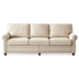 Harbour 82" Sofa with Storage - Beige Fabric - Brown Finish Legs