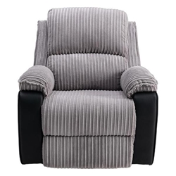 Kalindo Recliner Chair - Grey Fabric - Black Metal Legs - Set of 2 