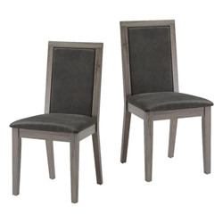 Aber Dining Chair - Dark Gray Base with Grey Cushion - Set of 2 