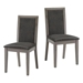 Aber Dining Chair - Dark Gray Base with Grey Cushion - Set of 2 - CAB3758