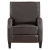 Camarillo Recliner Chair - Dark Brown Faux Leather - Solid Wood Frame