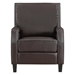 Camarillo Recliner Chair - Dark Brown Faux Leather - Solid Wood Frame - CAB3850