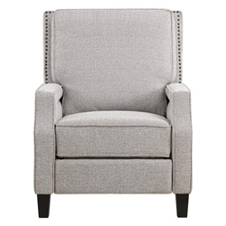 Camarillo Recliner Chair - Coconut Chenille Fabric - Black Finish Wood Feet 