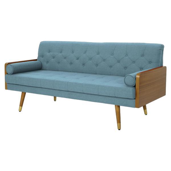 Irellis Mid Century Modern Tufted Fabric Sofa - Blue 