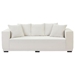 Riverbend 88" Mid Century Modern Upholstered Sofa with 5 Matching Toss Pillows - White Corduroy Fabric - CAB4208