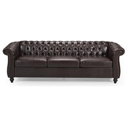 Libera 84" 3 Seater Sofa - Brown Polyurethane 