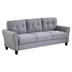 Solmare 79" Modern Living Room Sofa - 3 Seater - Light Grey - Blue Linen Upholstered - Light Grey - Blue