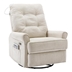 Volare Reclining Chair - 270 Degree Swivel - USB Port - Side Pocket - Touch Lamp - Cream Linen