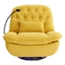 Celeron 270 Degree Swivel Power Recliner with Voice Control - Yellow Linen Fabric