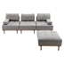 Quorina 100" Sectional Sofa 3 Seater - Grey Palomino Fabric