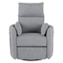 Selario Upholstered Swivel Recliner - Manual Rocker Recliner Chair - Baby Nursery Chair - Dark Grey Linen Fabric - Iron Frame