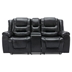 Circean 2 Seater Home Theater Recliner - Manual Recliner Chair with Storage Box and Two Cup Holders - Black