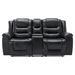 Circean 2 Seater Home Theater Recliner - Manual Recliner Chair with Storage Box and Two Cup Holders - Black - CAB4868