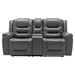 Circean 2 Seater Home Theater Recliner - Manual Recliner Chair with Storage Box and Two Cup Holders - Grey - CAB4869