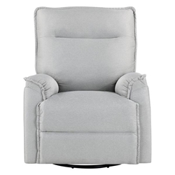 Zyphora 360 Degree Swivel Recliner Chair - Grey Linen Fabric 