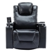 Ravelin 270 Degree Swivel Power Recliner - Black Polyurethane Leather - CAB4911