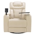 Identra 270 Degree Swivel Power Recliner - White Polyurethane Leather