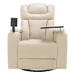 Identra 270 Degree Swivel Power Recliner - White Polyurethane Leather - CAB4914