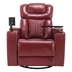 Identra 270 Degree Swivel Polyurethane Leather Power Recliner - Individual Seat - Home Theater Recliner - Red