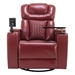 Identra 270 Degree Swivel Polyurethane Leather Power Recliner - Individual Seat - Home Theater Recliner - Red - CAB4916