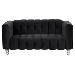 Nyranda 63" Modern Loveseat - Black Polyester 