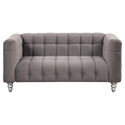 Nyranda 63" Modern Loveseat - Dutch Fluff Upholstered - Gray 